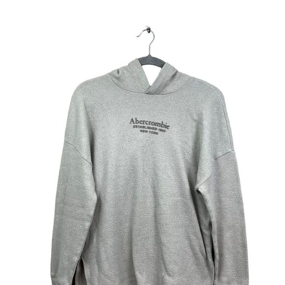 Abercrombie & Fitch Hooded Sweatshirt Long Sleeves Terry Cloth Gray Women Sz S - Picture 2 of 5